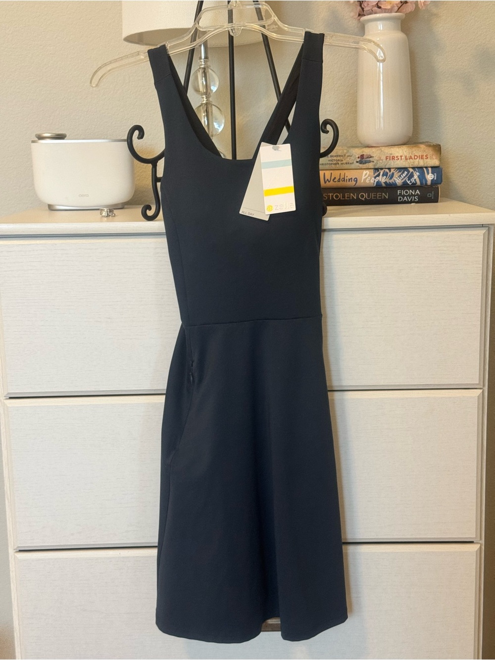 Zella Black Sleeveless Mini Dress with Cross-Back Straps